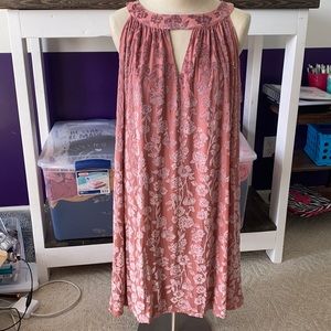 Pink Velvet Floral Dress